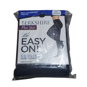 Berkshire Easy On Cooling Comfy Control Plus Size Tights Navy Blue 5X/6X 3828